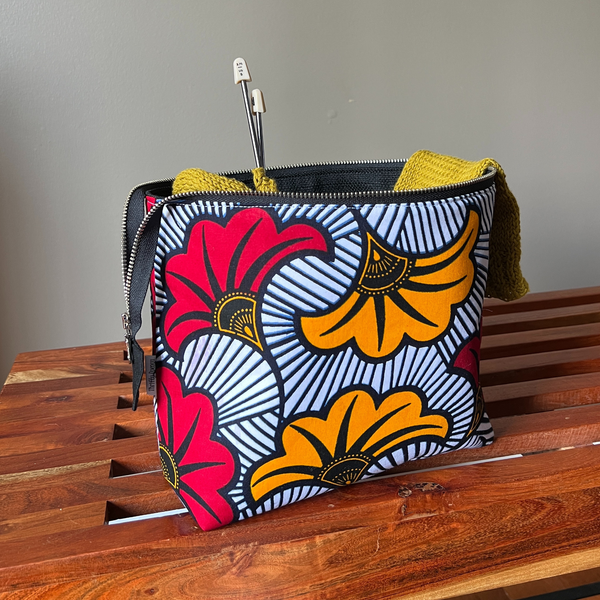 red yellow flowers project bag