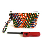 african print fabric purse to scale