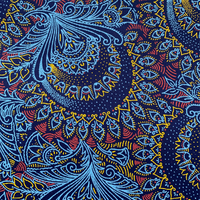 blue peacock fabric