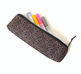 brown shweshwe fabric pencil case