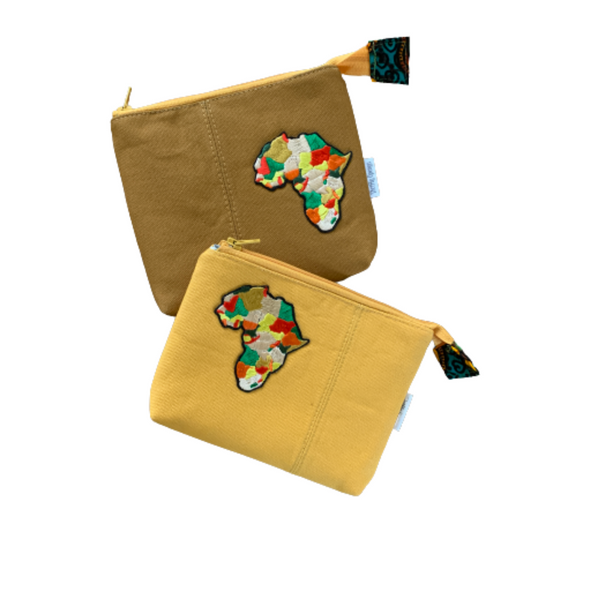 Africa Map Continent Canvas Zipper Bag | Thrifty Upenyu