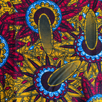 red and yellow african fabric