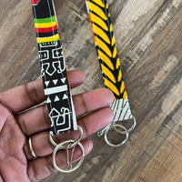 patchwork lanyard in hand