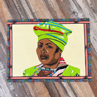african woman quilting square