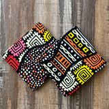 black and coral cloth coasters