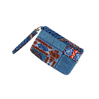 Blue African Zipper Wristlet | Thrifty Upenyu