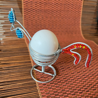 beaded wire chicken egg holder