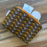 brown gold shweshwe small zipper pouch