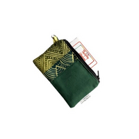 green african canvas small zipper pouch