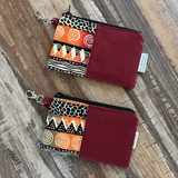 keychain coin pouch maroon