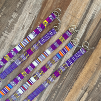 lanyard for keys purple woodin fabric