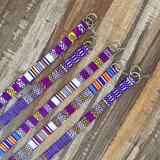 lanyard for keys purple woodin fabric
