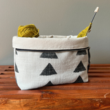 mudcloth zipper pouch for knitting supplies