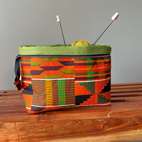 Project Bag for Knitting - African Fabric