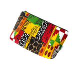 medium african  patchwork zipper purse