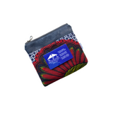 peacock african fabric small pouch