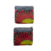 peacock african fabric pouches