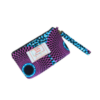 purple zipper purse