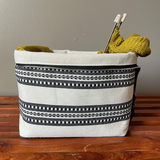 striped travel knitting bag