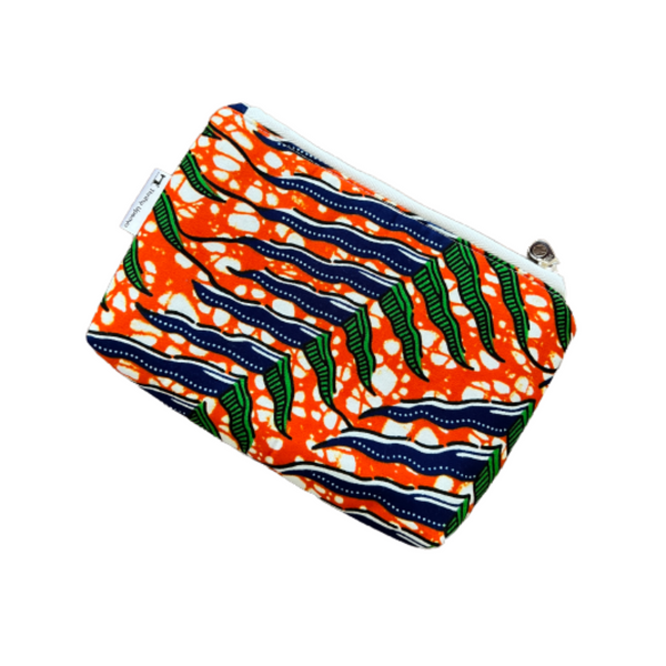Orange Small Zipper Bag for Purse